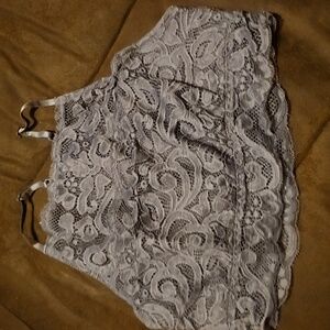 Gray Scalloped Lace Bralettes / Tops - NWT